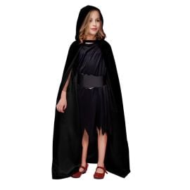 Cape velours avec capuche - noir - 100 cm