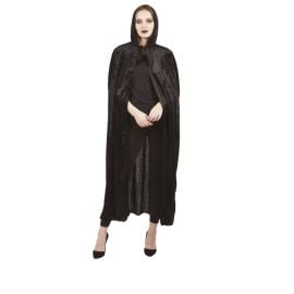 Cape velours avec capuche - noir - 140 cm