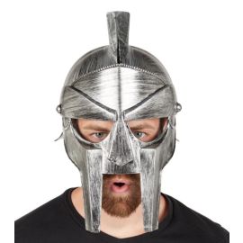 Casque de gladiateur - noir, argent face - adulte