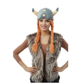 casque viking avec tresses - adulte