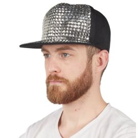 Casquette bling-bling profil - argent