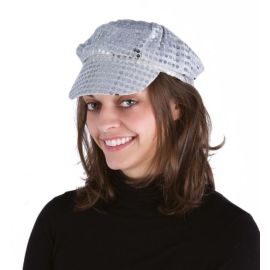 Casquette disco à sequins - argent - adulte