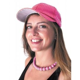 Casquette Sequin Néon Rose