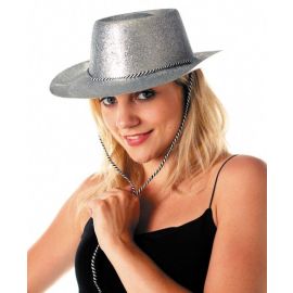 Chapeau CowBoy Paillette Argent