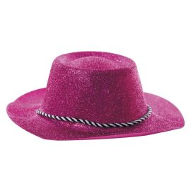 Chapeau CowBoy Paillette Rose