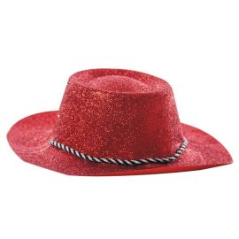 Chapeau Haut de Forme Paillette Rouge