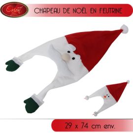 Chapeau de noel en feutrine avec visage