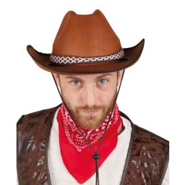 Chapeau feutre cowboy - marron face - adulte