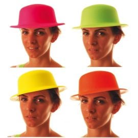 Chapeau Melon Plastique 4 Coloris Assortis