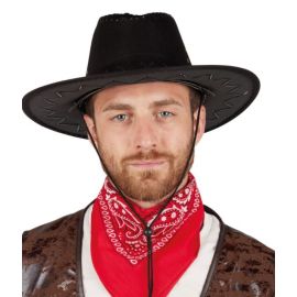 Chapeau style nubuck cowboy - noir face - adulte