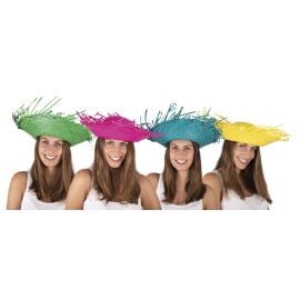 Chapeau paille hawaïen - couleur aléatoire - adulte