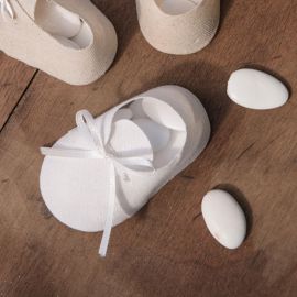 Chausson de bébé a dragees Blanc