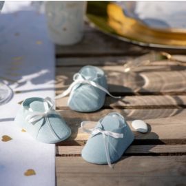 Chausson de bébé a dragees Bleu ciel 