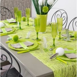 Chemin de table en abaca Vert anis 30cm