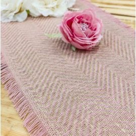 Chemin de table en jute chevron Rose