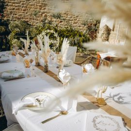 Chemin de table Mariage Or métallisé, decoration de table - Badaboum