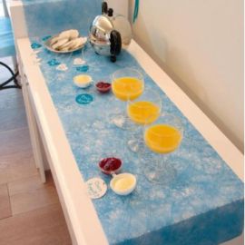 Chemin de table Turquoise fanon 5mx30cm