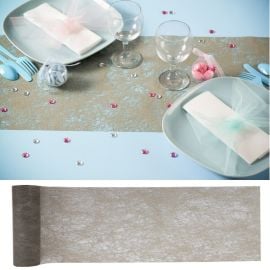 Chemin de table mariage fanon Taupe