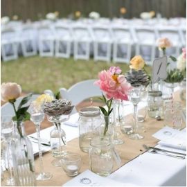 Chemin de table en vrai toile de jute x 5m - decoration fetes pas cher - Badaboum.fr