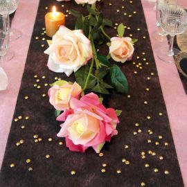 Chemin de table gaze de coton Vieux Rose pas cher - Decoration mariage -  Badaboum