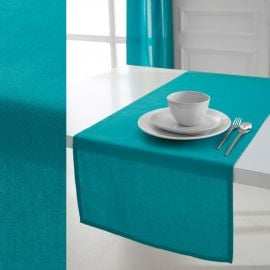 Chemin de table Today Turquoise en coton 50x150cm