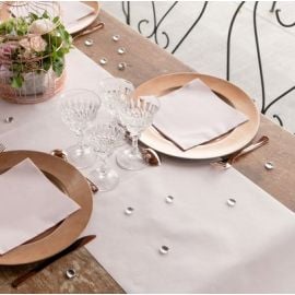 Chemin de table voie seche luxe Blanc