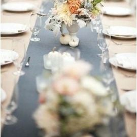 Chemin de table voie seche luxe Gris