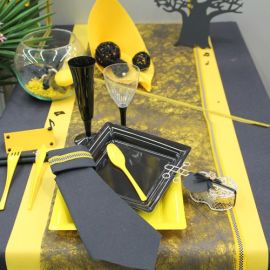 Chemin de table voie seche luxe Jaune