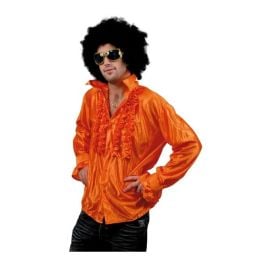 Chemise Disco a Jabot Orange Adulte