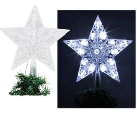 Etoile Sapin de Noel, 2 en 1 Lampe Projecteur LED Flocon de Neige, Etoile  Sapin Noel Lumineuse pour Decoration Arbre Topper de Noël Interieur