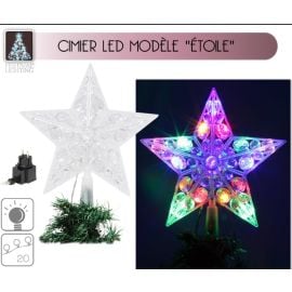 Cimier de sapin lumineux forme Etoile 20 LED Multicolores