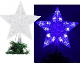 Cimier de sapin lumineux étoile LED 20 LED Bleues