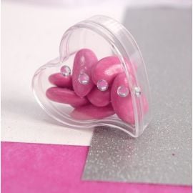 Contenant à dragées plastique Coeur Virgule 