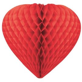 Coeur à Suspendre en papier 30cm Rouge
