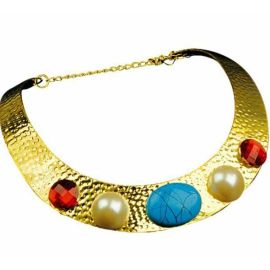 collier - égyptien - or avec pierres