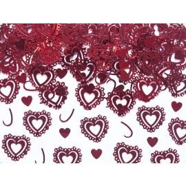 Confettis de table original coeur rouge