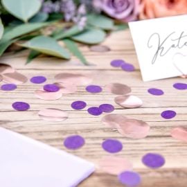 Confettis de table pas cher rond Prune