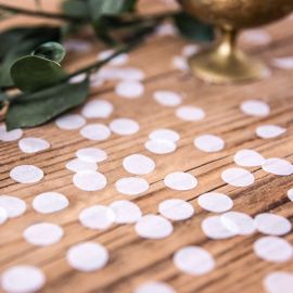Confettis mariage cercle rond blanc