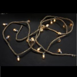 Cordelette en jute lumineuse Blanc chaud 20 LED