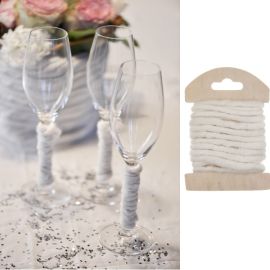 Cordon mariage en fil à tricoter Blanc