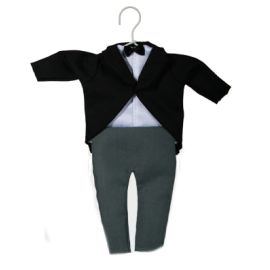 Costume homme a dragees noir satin et organz
