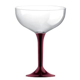 Coupe champagne en plastique avec pied Bordeaux