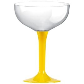 Coupe champagne en plastique avec pied Jaune