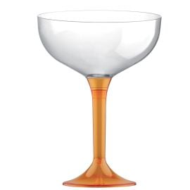 Coupe champagne en plastique Orange transparent