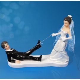 Couple de Mariés en Résine 11 cm avec Lasso 