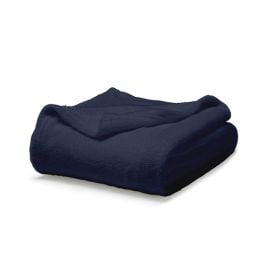 Couverture pas chere moelleuse 220x240 Bleu Marine