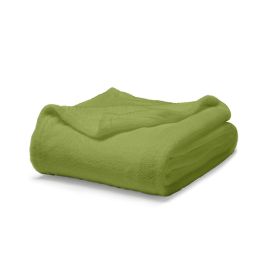 Couverture pas chere moelleuse 220x240 Vert anis