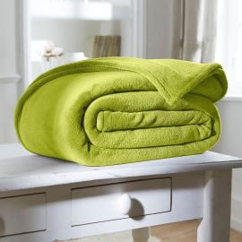 Couverture polaire moelleuse Vert anis 180x220cm