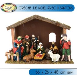 Crèche De Noel Classique avec 11 Santons