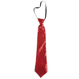 Cravate à sequins - rouge